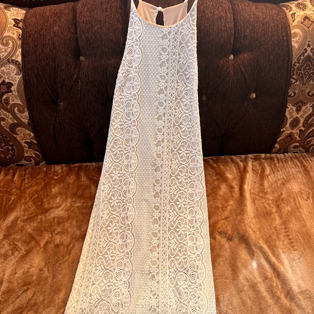Poetry Cream Lace Maxi Dress